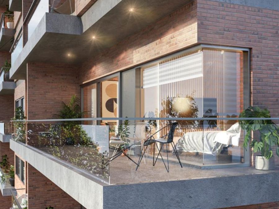 Balcony overlooking the Paraná river at Paseo del Sol